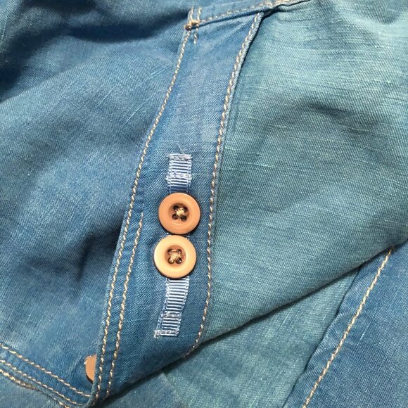 BLUE BY PRONTO UOMO Men's 'SILK/LINEN SHIRT SKY BLUE LARGE - Picture 4 of 9